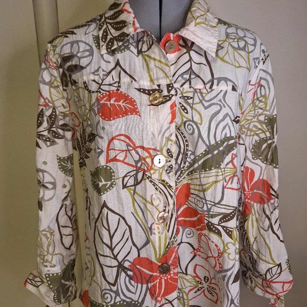 Drapers & Damon's Rayon Button Down Shirt , Size Large